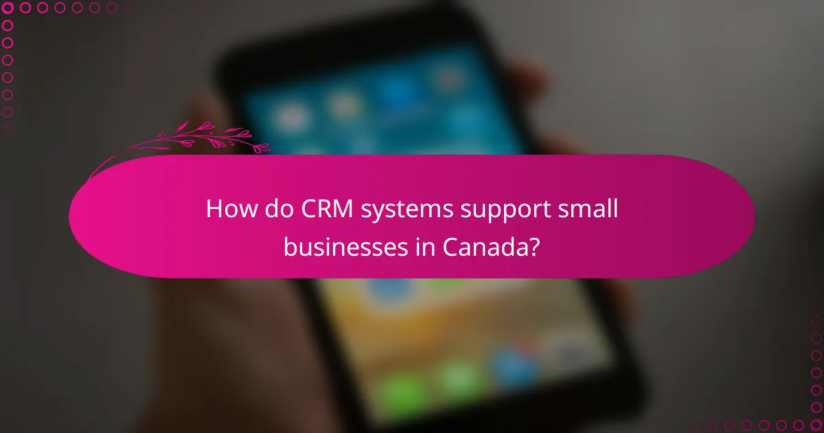 How do CRM systems support small businesses in Canada?