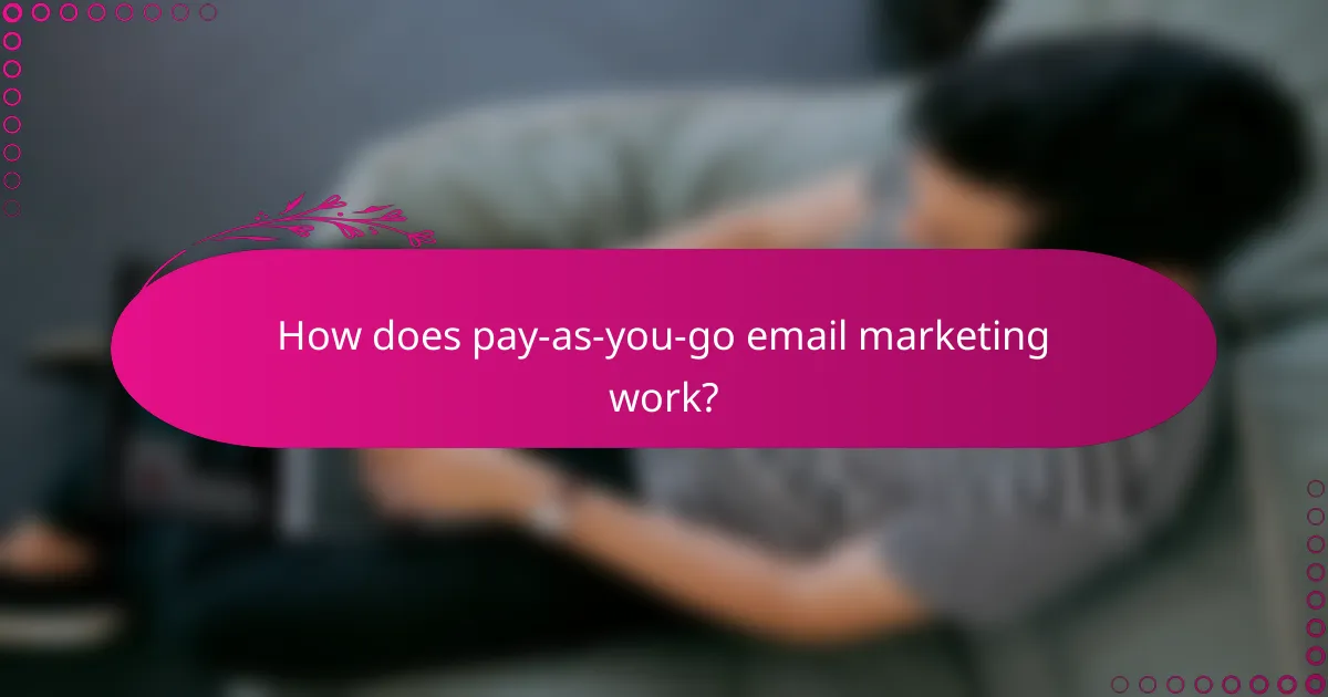 How does pay-as-you-go email marketing work?