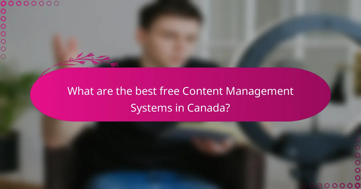 What are the best free Content Management Systems in Canada?