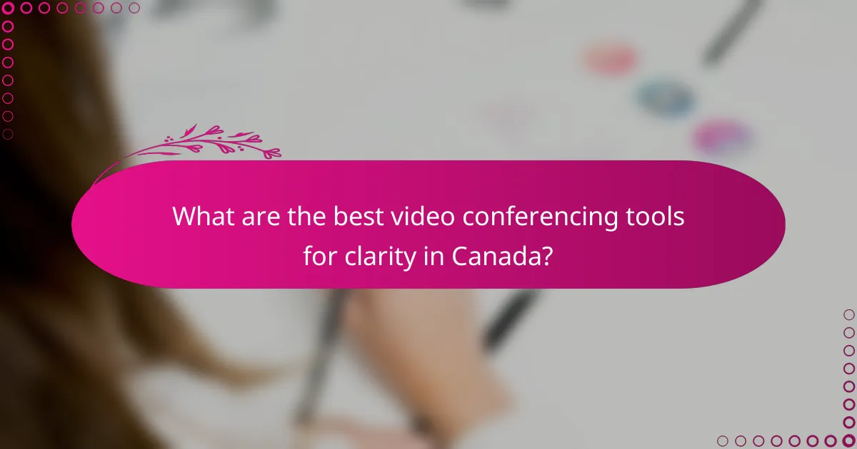 What are the best video conferencing tools for clarity in Canada?