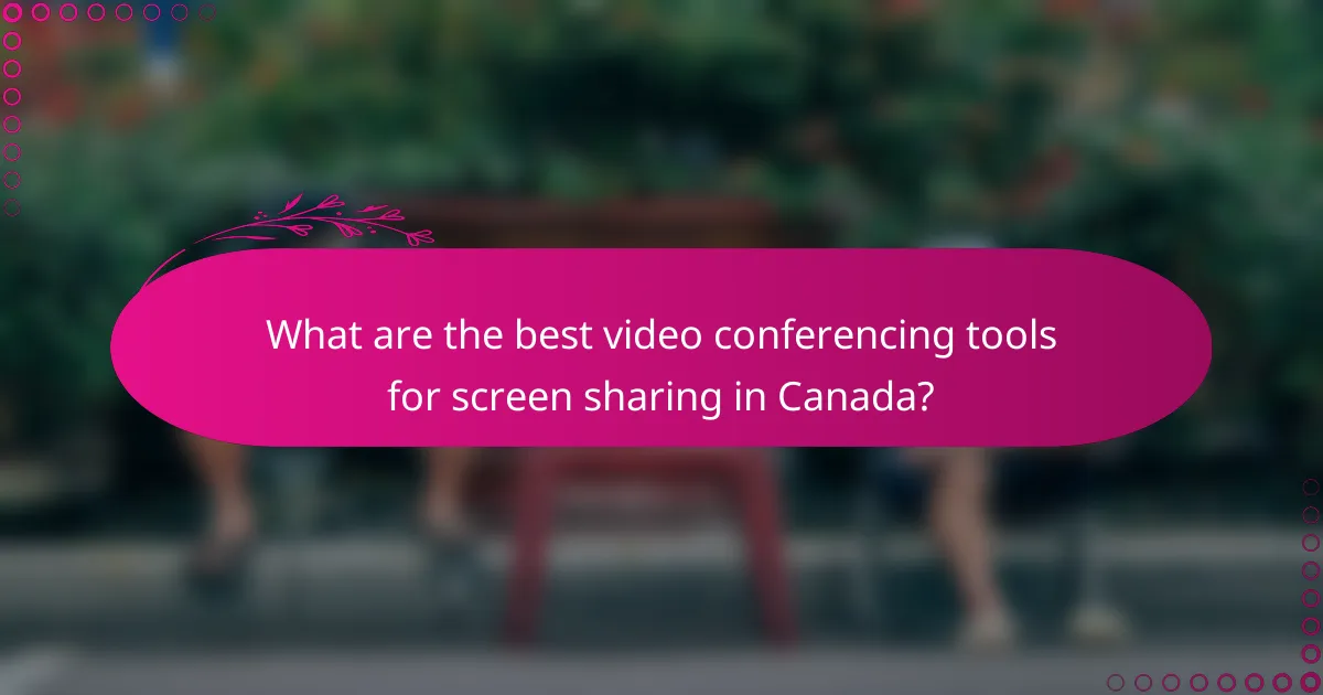 What are the best video conferencing tools for screen sharing in Canada?