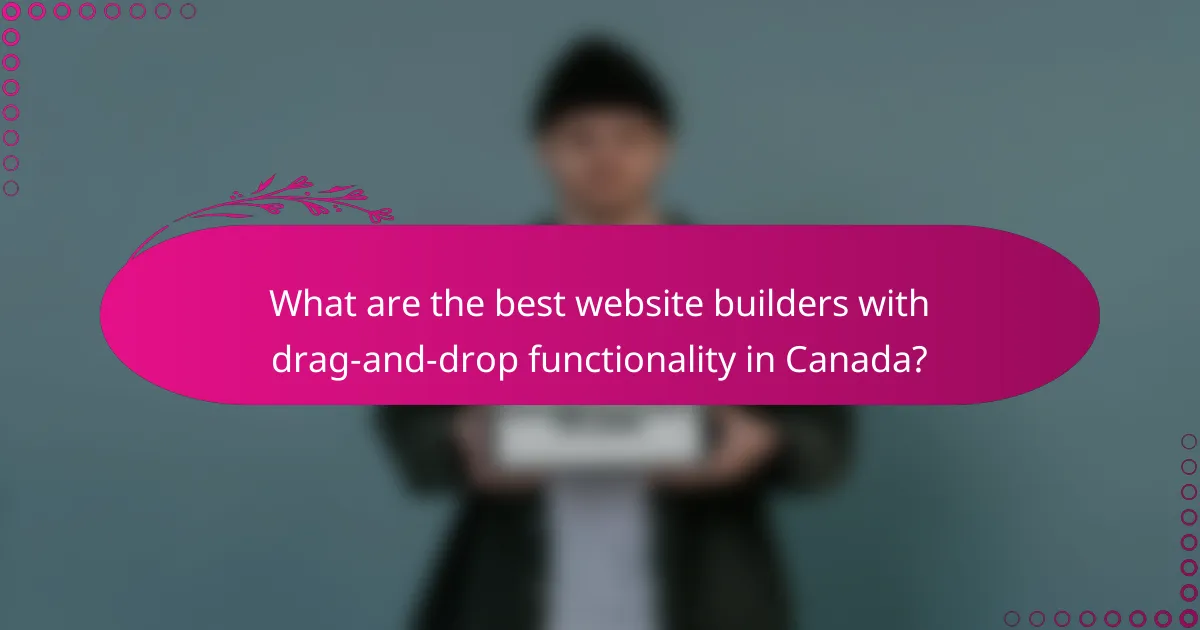 What are the best website builders with drag-and-drop functionality in Canada?
