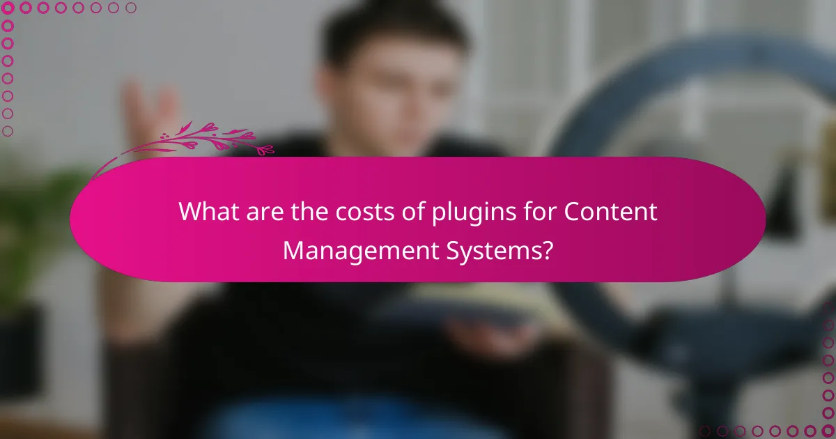 What are the costs of plugins for Content Management Systems?