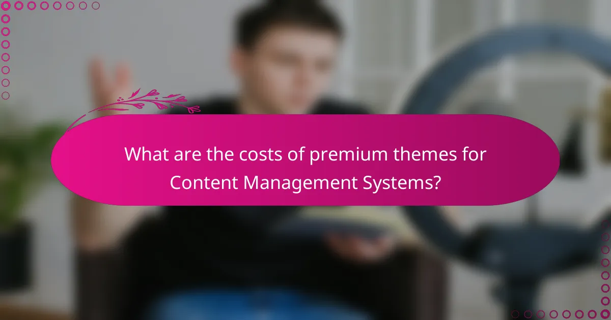 What are the costs of premium themes for Content Management Systems?