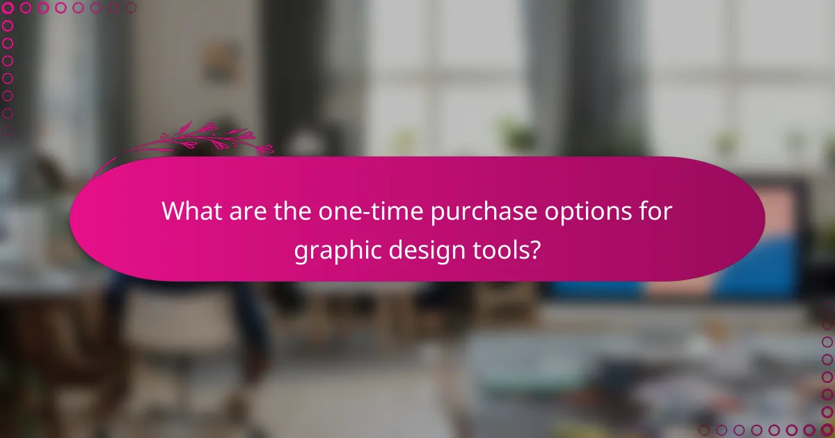 What are the one-time purchase options for graphic design tools?