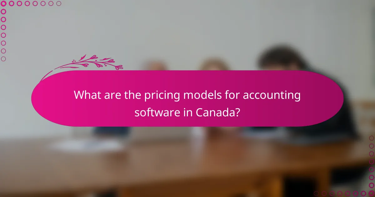 What are the pricing models for accounting software in Canada?