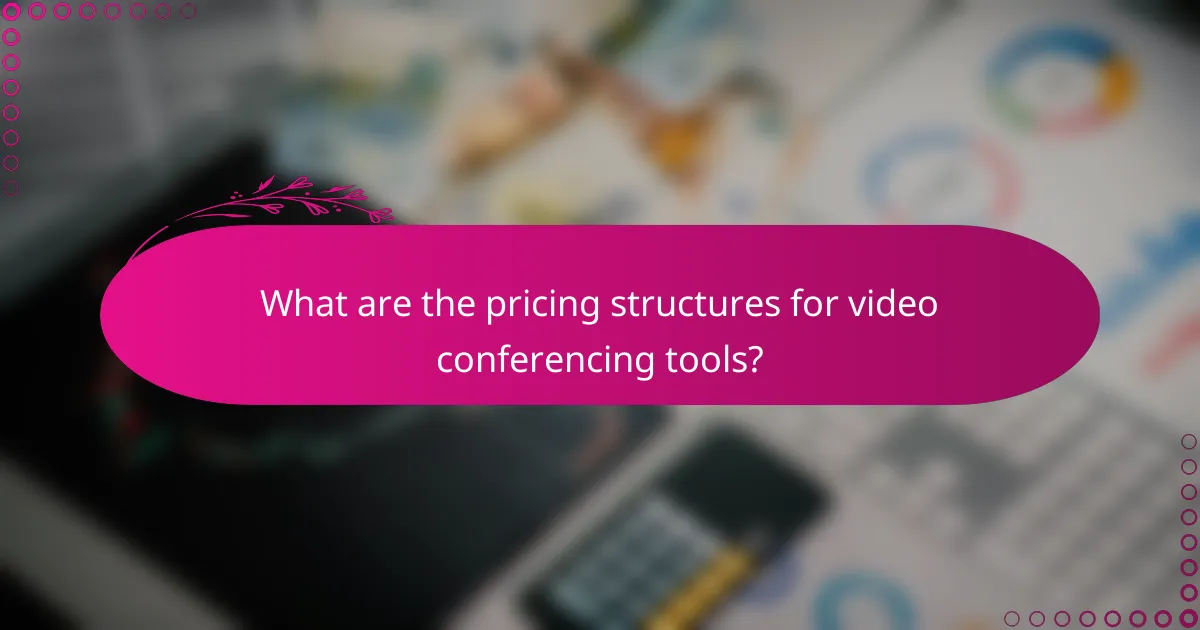 What are the pricing structures for video conferencing tools?