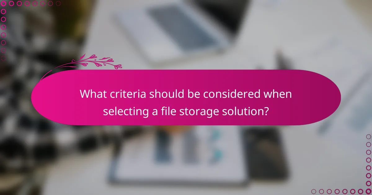 What criteria should be considered when selecting a file storage solution?