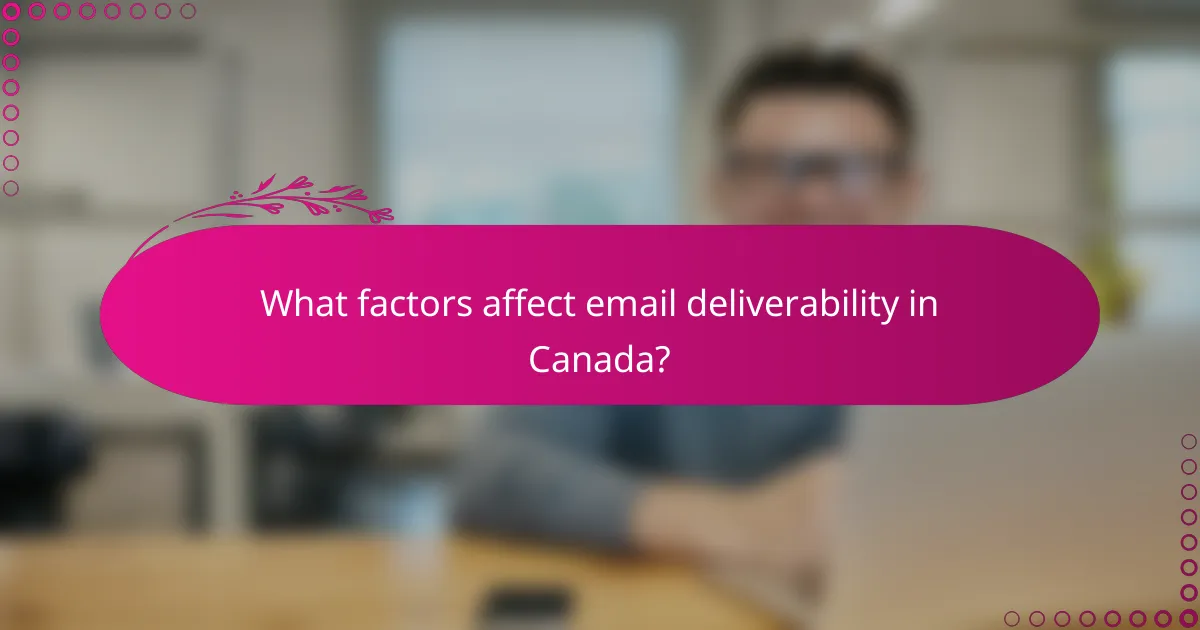 What factors affect email deliverability in Canada?
