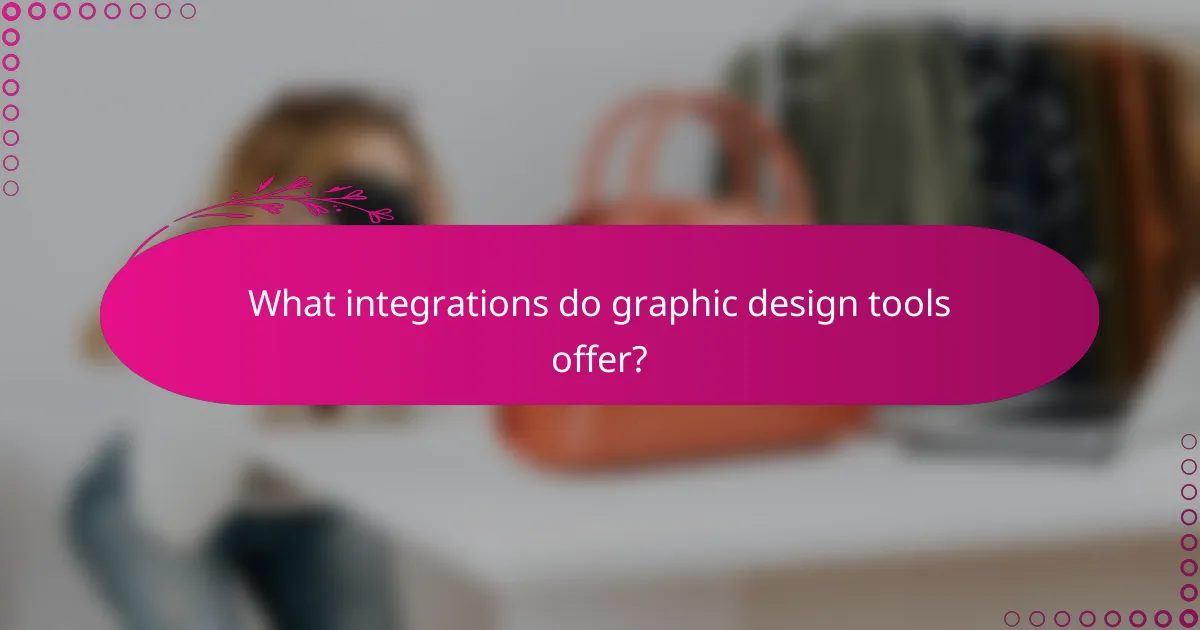 What integrations do graphic design tools offer?