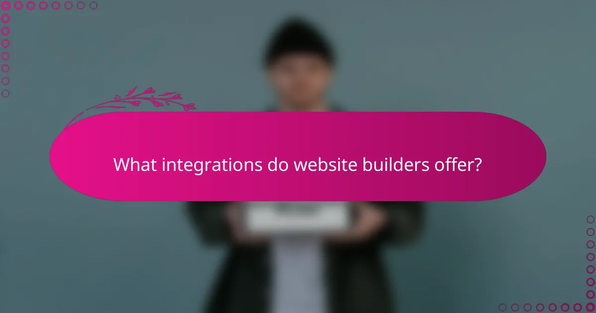 What integrations do website builders offer?