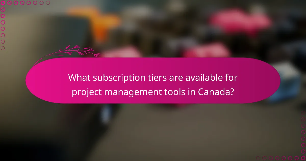 What subscription tiers are available for project management tools in Canada?